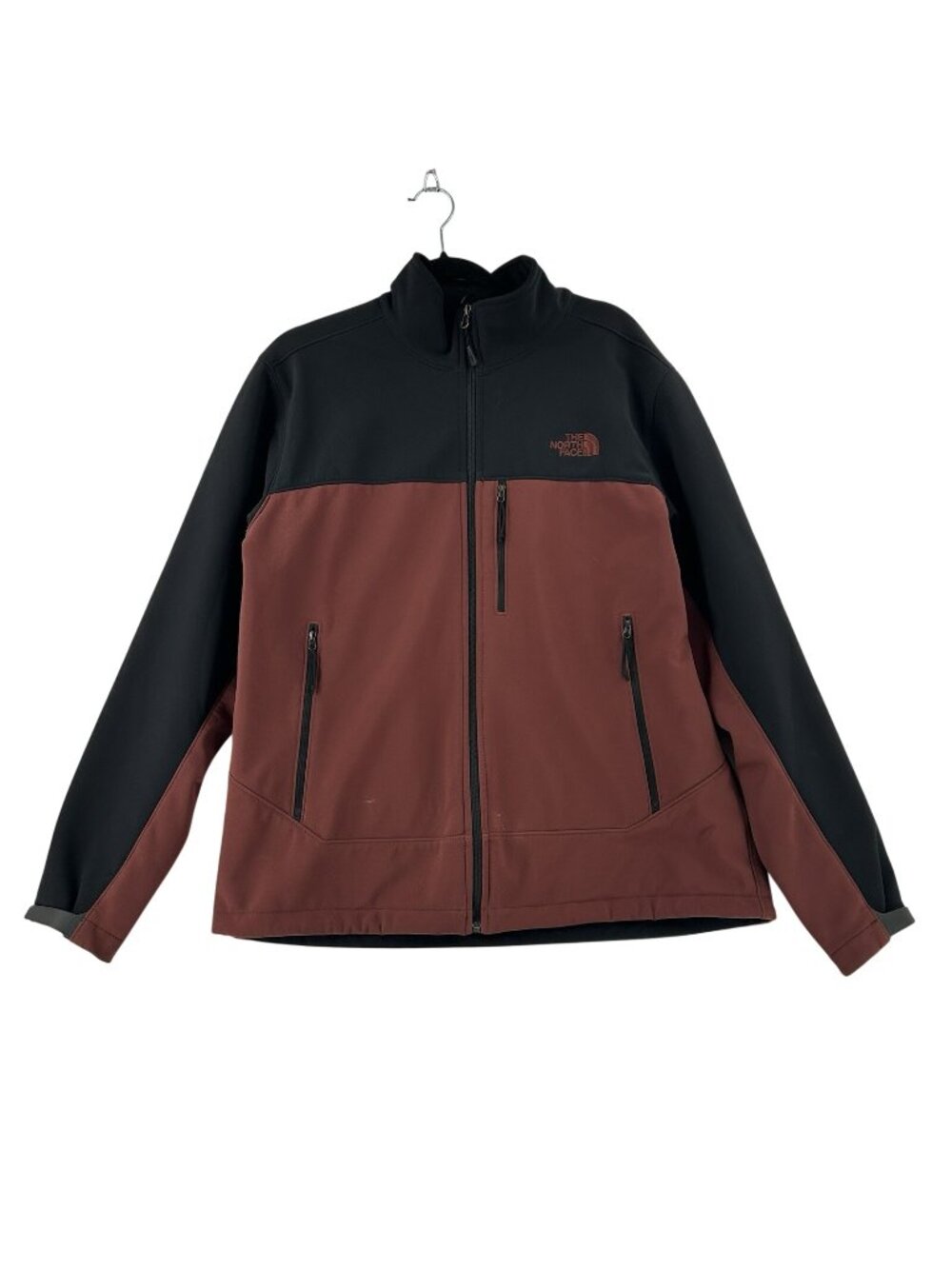 The North Face Apex Softshell Jacket Men’s Large Two Tone Black/ Maroon Full Zip
